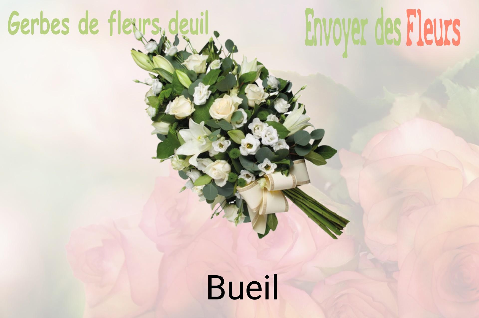 Gerbe de fleurs de deuil livrée à Bueil
